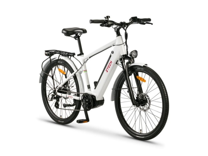 Bicicleta electrica Z-Tech ZT-85 SWORDFISH, motor 250W, baterie 36V 12Ah, viteza 25km/h, autonomie 40km, viteza maxima asistata 25km/h - Alb