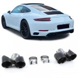 Tavite de evacuare duale negre potrivite pentru Porsche 911 991.2 15-19 3.0 370CP Performance AutoTuning