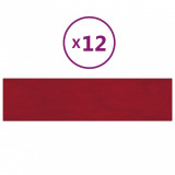 Panouri de perete 12 buc. roșu vin 60x15 cm catifea 1,08 m&sup2;