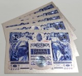 50 Coroane / Korona 1902 - Austro Ungaria - Lot 5 bucăți - Silver Edition - bancnote ornamentale / suveniruri / educaționale placate argint 999&permil;