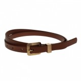 Curea dama, casual-eleganta, din piele ecologica, latime 1.3 cm, maro - CKD019, CK LEATHER