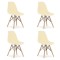 Set 4 scaune stil scandinav, Artool, Osaka, PP, lemn, crem si natur, 46x54x81 cm GartenVIP DiyLine