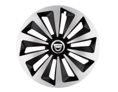 Set 4 capace roti Fox Gri-Negru R15 pentru gama auto Dacia