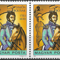 Ungaria 1983 - Aniversarea lui Simon de Bolivar - pereche - serie neuzată (T524)