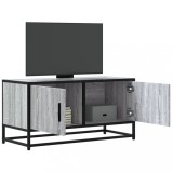 Cumpara ieftin Dulap TV, gri sonoma, 80x34,5x40 cm, lemn prelucrat și metal
