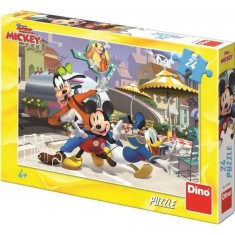Puzzle - Mickey si prietenii la terasa (24 piese), 26.4 x 18.1 cm, 4 - 6 ani