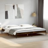 VidaXL Cadru de pat, stejar fumuriu 180x200 cm lemn prelucrat și metal