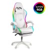 Scaun Gaming OFF 298, Lumini RGB, Suport Picioare, Piele Ecologica, Reglabil, Suport Lombar, Tetiera, 120 kg, Albastru/Negru