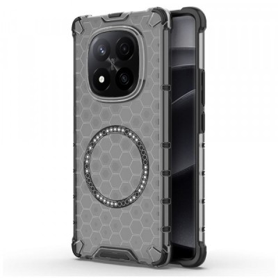 Husa MagSafe pentru Xiaomi Redmi Note 14 Pro+ 5G, Techsuit, HoneyComb Shield, Neagra foto