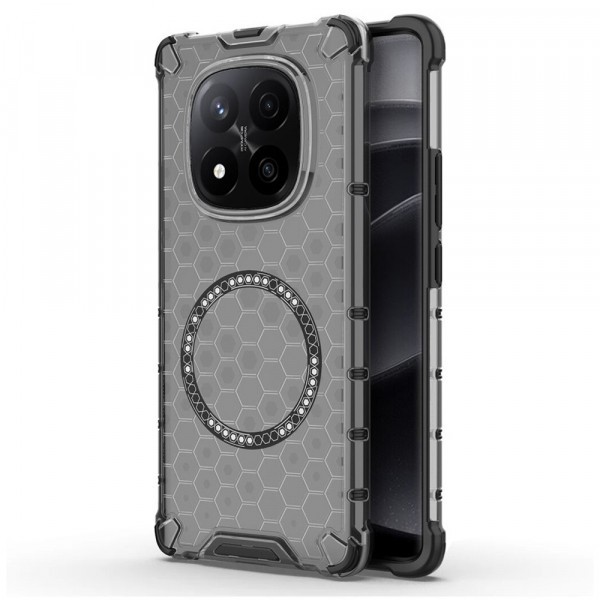 Husa MagSafe pentru Xiaomi Redmi Note 14 Pro+ 5G, Techsuit, HoneyComb Shield, Neagra