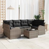 VidaXL Set de canapele pentru grădină 7 pcs Gri 55 x 55 x 37 cm