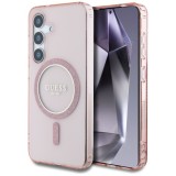 Husa pentru Samsung Galaxy S25 - Guess IML Glitter Circle MagSafe (GUHMS25SHFGEREP) - Pink