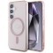 Husa pentru Samsung Galaxy S25 - Guess IML Glitter Circle MagSafe (GUHMS25SHFGEREP) - Pink