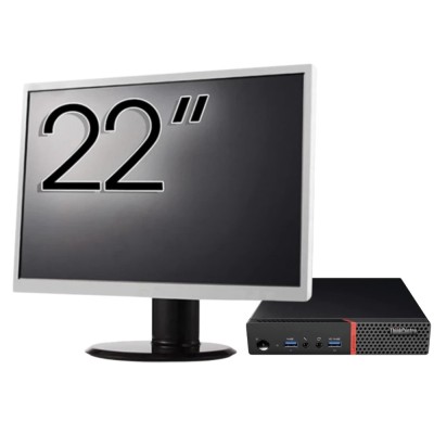 Pachet Calculator Second Hand Lenovo ThinkCentre M700 Mini PC, Intel Core i5-6400T 2.20GHz, 8GB DDR4, 256GB SSD + Monitor 22&amp;amp;quot; NewTechnology Media foto
