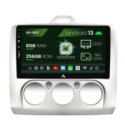 Navigatie Ford Focus MK2 (2004-2011), Clima manuala, Android 13, Z-Octacore 8GB RAM + 256GB ROM, 9 Inch - AD-BGZ9008+AD-BGRKIT112 foto