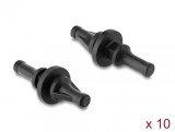 Set 10 buc suport scurt antivibratie din silicon pentru ventilator Negru, Delock 62199