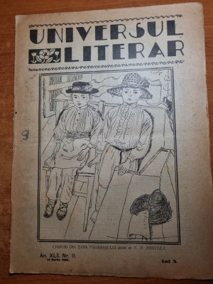 universul literar 14 martie 1926-liviu rebreanu,n. tonitza,anton pann,caragiale foto