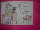 HOPCT 15057 ALPHA ECHO -GERMANIA--CARTE POSTALA RADIO AMATOR / RADIOAMATORI CARICATURA -CIRCULATA