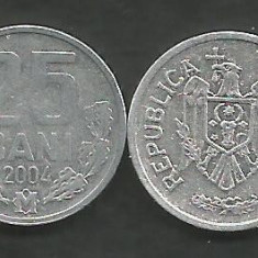 MOLDOVA 25 BANI 2004 [1] VF , livrare in cartonas