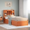 VidaXL Cadru pat fără saltea, maro ceruit, 75x190 cm, lemn masiv pin 3323520