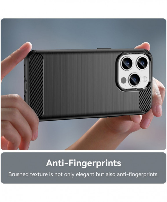 Husa Carbon Fiber Silicone Apple iPhone 15 Pro