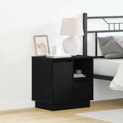 vidaXL Dulap de noapte cu sertar Negru 50 x 34.5 x 50 cm Lemn compozit 869580 foto