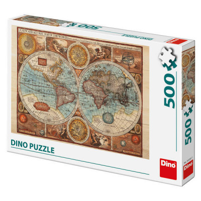 Puzzle - Harta lumii din 1626 (500 piese) PlayLearn Toys foto