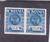 ROMANIA EXIL 1958 CENTENARUL PRIMULUI TIMBRU POSTAL AL MOLDOVEI,MNH,NED. PERECHE