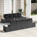 VidaXL Set de canapea de grădină 7 pcs Negru 55 x 55 x 37 cm