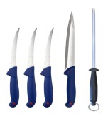 Cumpara ieftin Set 4 cutite profesionale de macelarie plus pila ascutit rotunda