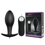 Dop Anal Cu Vibratii, Negru, 8.5 cm