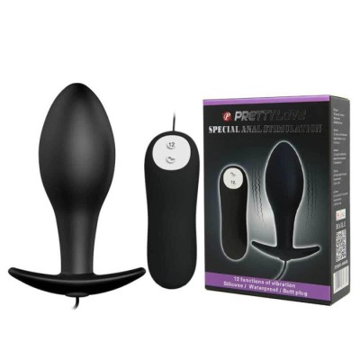 Dop Anal Cu Vibratii, Negru, 8.5 cm foto