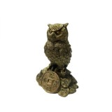 Statueta Feng Shui Bufnita cu monede chinezesti 9cm,FS113