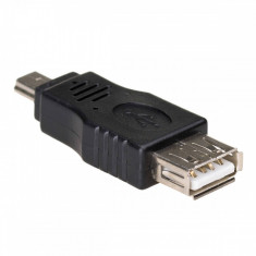 Adaptor AKYGA AK-AD-07 USB-A Female - miniUSB-B Male 5 pin Negru foto