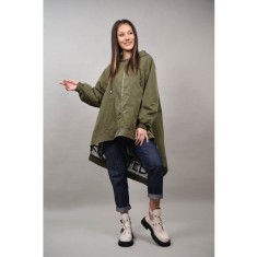 GEACA REVERSIBILA ASIMETRICA OLIENA TALIE UNICA Kaki Argintiu