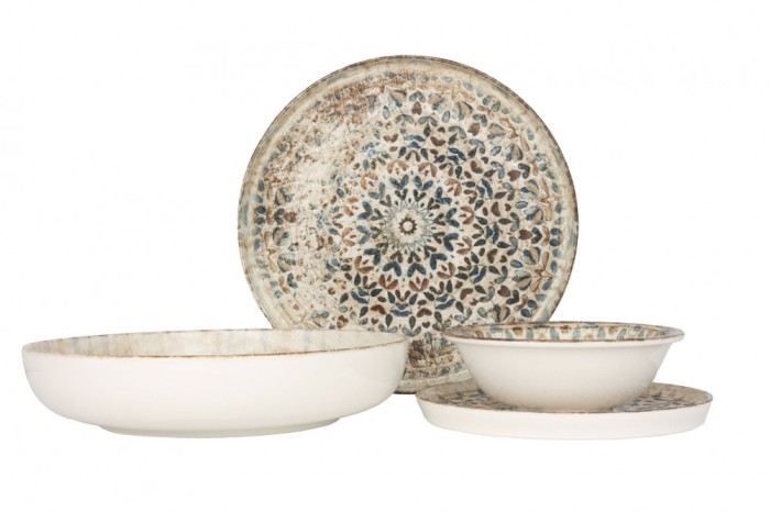 Rinart Set de vesela - Aztec - 24 bucăți - 6 persoane - Porţelan