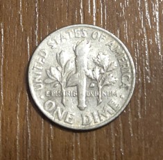 One dime 1964, SUA, argint foto