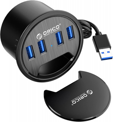Grilă de birou ORICO, Hub USB 3.0 cu 4 porturi cu cablu prelungitor de 4.9ft pen foto