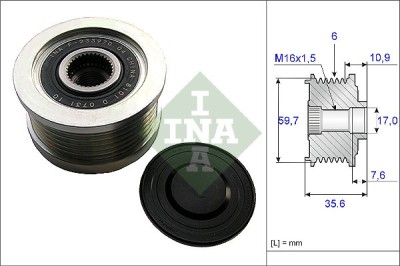 INA 535 0046 10 Sistem roata libera, generator foto