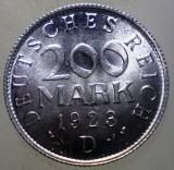 7.727 GERMANIA WEIMAR 200 MARK 1923 D AUNC, Europa, Aluminiu