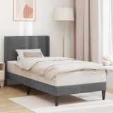vidaXL Cadru de pat cu headboard Gri &icirc;nchis 90 x 200 cm Catifea 42027480