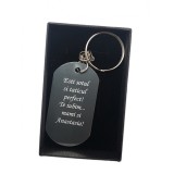 Breloc personalizat metalic cu placuta aluminiu gravat cu textul tau