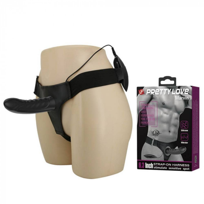 Strap-On/Extensie Penis Cu Vibratii Marvin, 16 cm