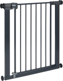 Poartă metalică cu &icirc;nchidere ușoară, poartă de siguranță pentru bebeluși 73&ndash;80 cm, neagră, poartă de siguranță pentru bebeluși cu &icirc;nchidere automată,