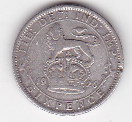 Marea Britanie Anglia 6 Pence George V 1926