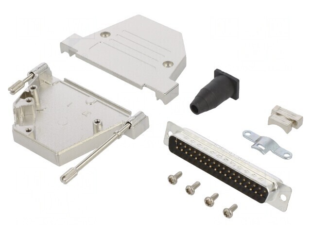 Conector D-Sub 37-Pin Tată Unghi 45&deg; Lipire Pe Cablu Gold Flash