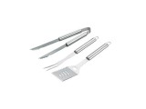 Set de 3 ustensile pentru gratar, Otel, Argintiu, Oem