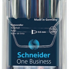 Roller Cu Cerneala Schneider One Business, Ball Point 0.6mm, 4 Culori/set - (n,r,a,v)