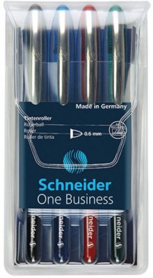 Roller Cu Cerneala Schneider One Business, Ball Point 0.6mm, 4 Culori/set - (n,r,a,v) foto