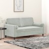 Gossi canapea cu 2 locuri cu pernute, gri deschis, 140 cm, catifea
